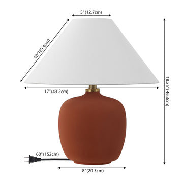 Delphi 18.25" Minimalist Scandinavian Resin/Iron LED Table Lamp - JONATHAN Y